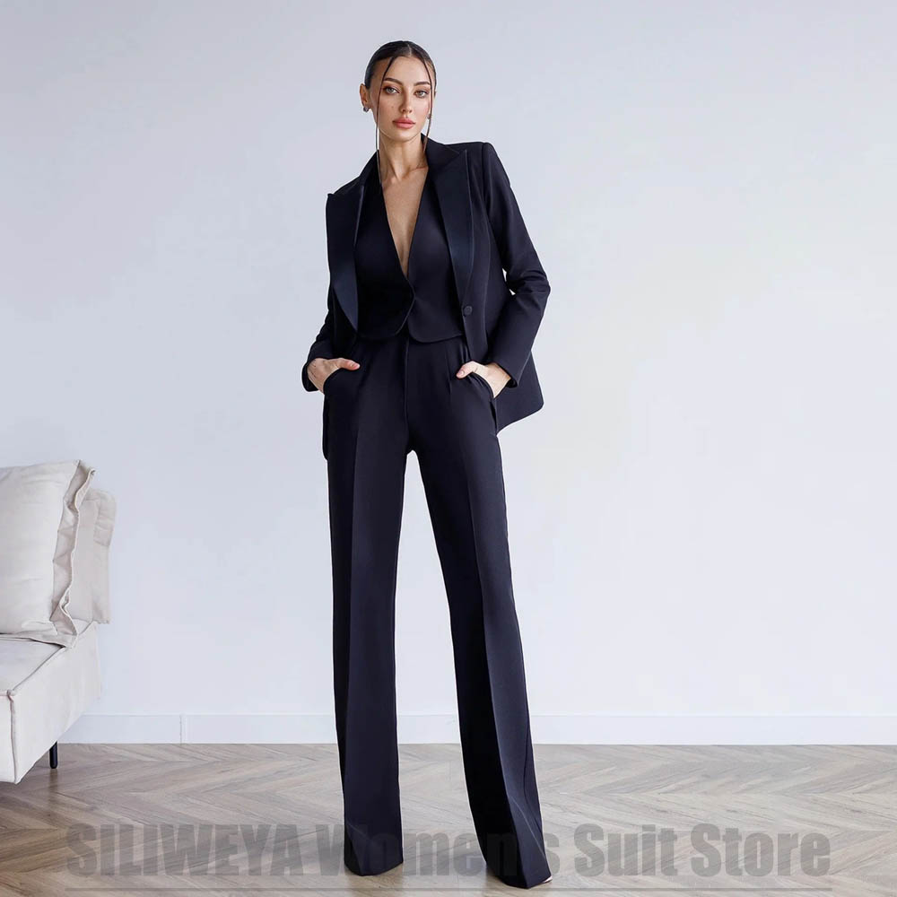Women Formal Wear For Meeting - 3-teiliges Anzug-Set für Damen, Blazer, Weste