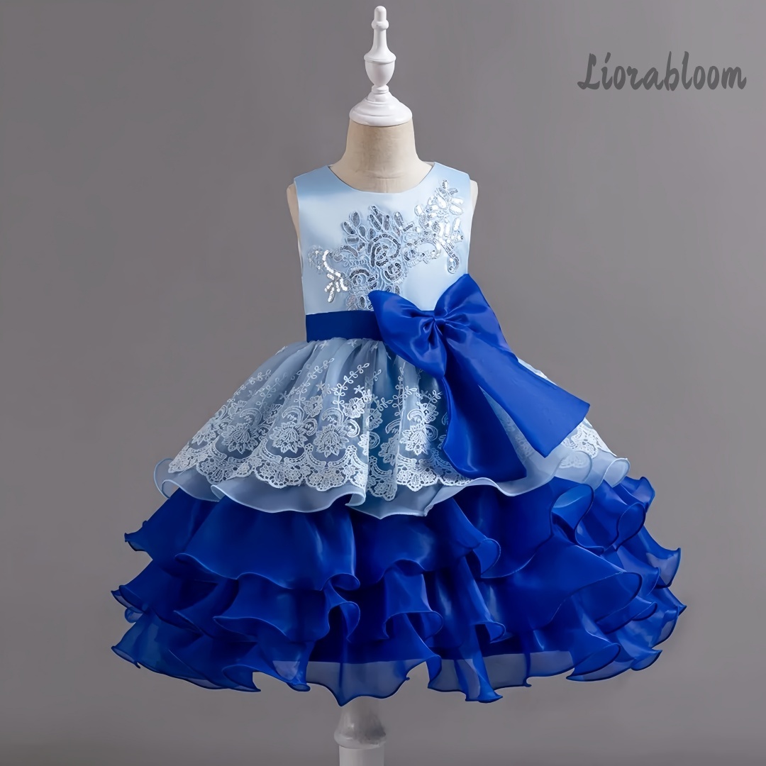 Formal Wear Women Us - Mädchenkleid mit großer Schleife, ärmelloses formelles