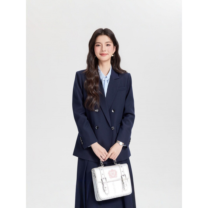 Women Formal Wear Interview - Marineblauer zweireihiger Damen-Businessanzug 2026 – Neuer