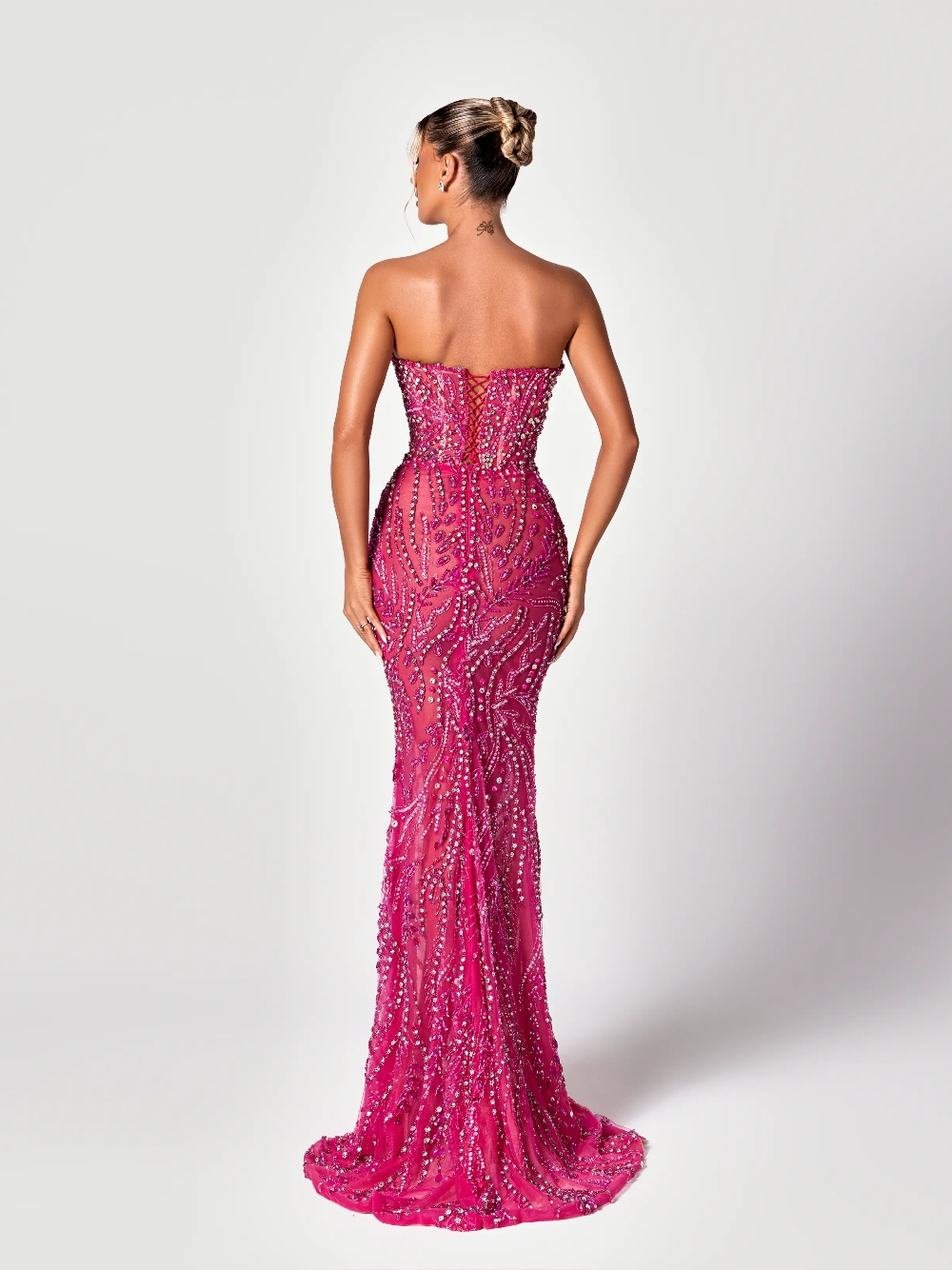Fuchsia Cut Out Süßes Abendkle – Formal Gala Wear Women Bewertung und Preis