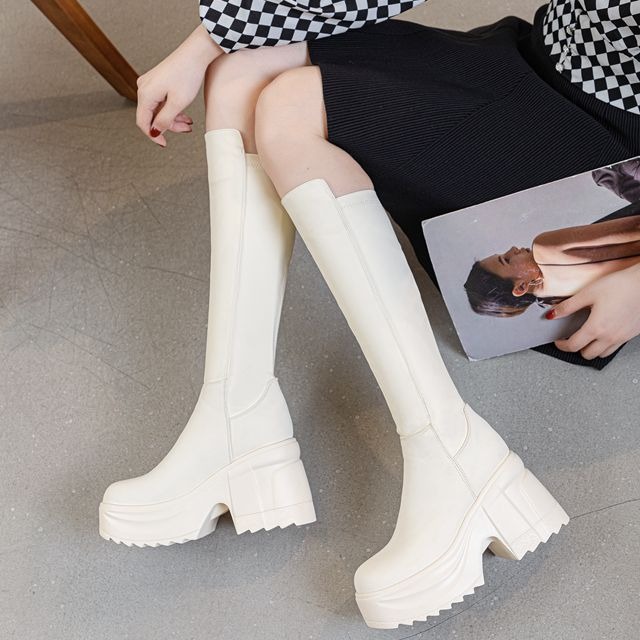 Kniehohe Damenstiefel mit dick – Formal Wear Women Us Bewertung und Preis
