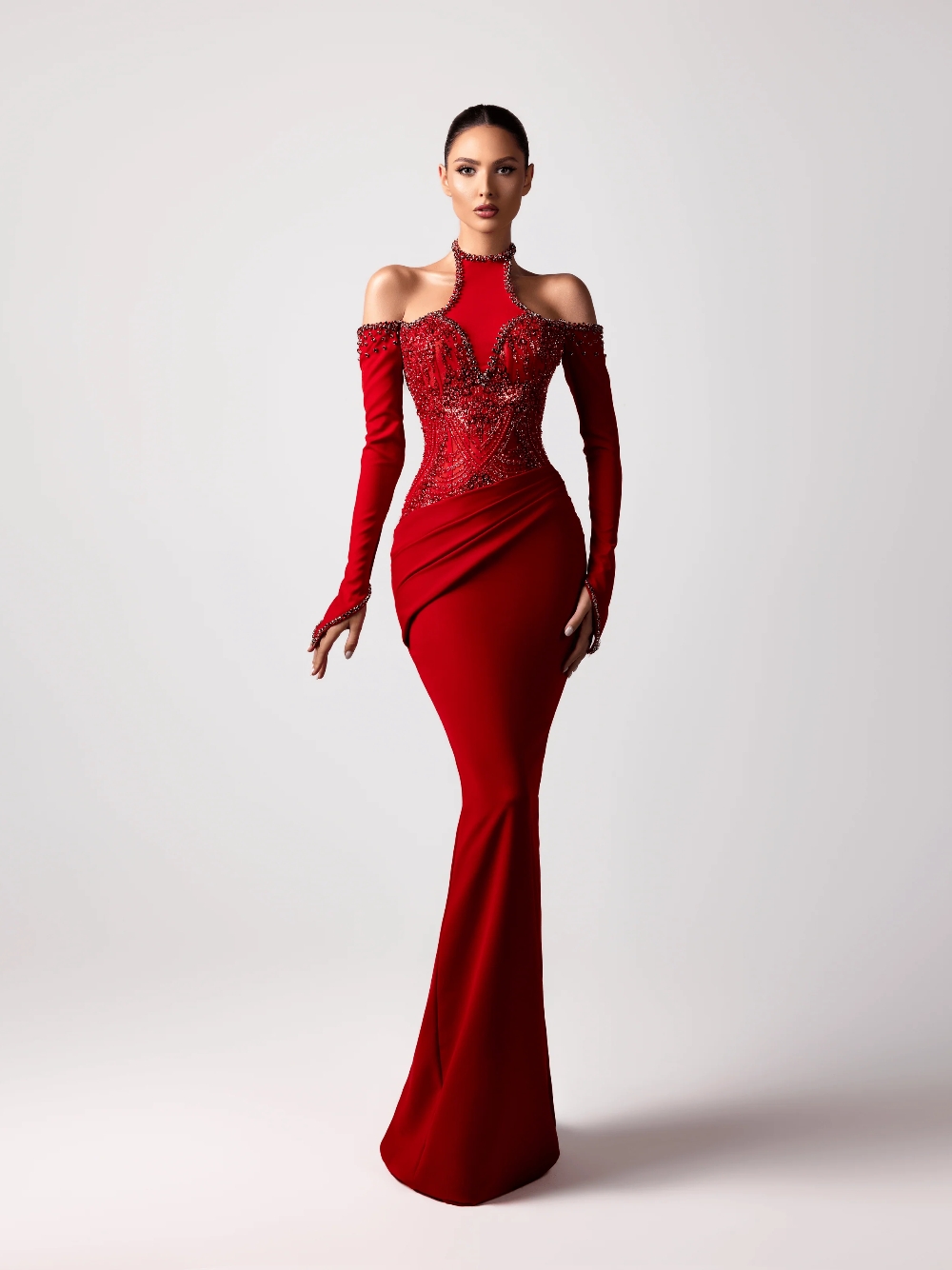 Rotes, sexy Neckholder-Abendkl – Formal Gala Wear Women Bewertung und Preis