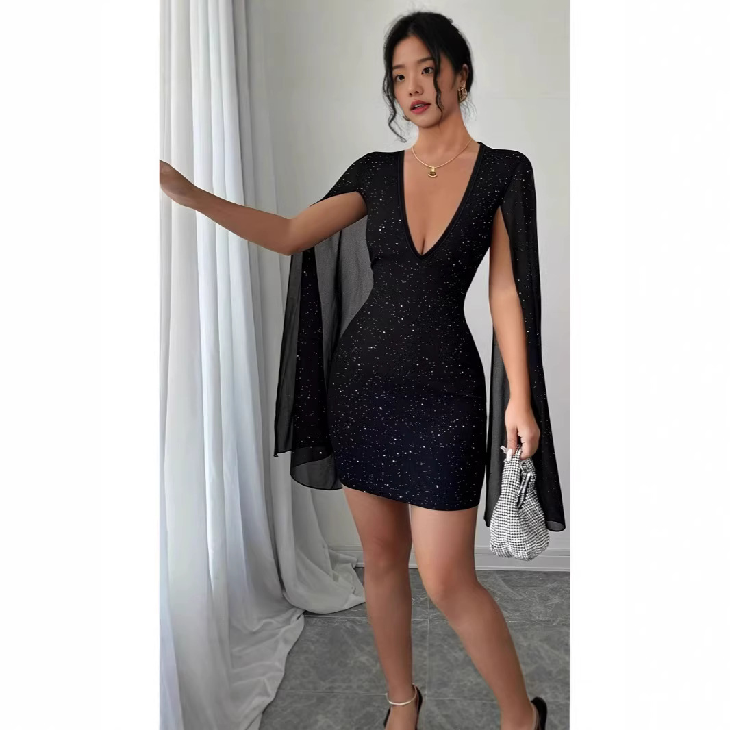 V-Ausschnitt Bodycon Midikleid – Formal Wear Women Us Bewertung und Preis