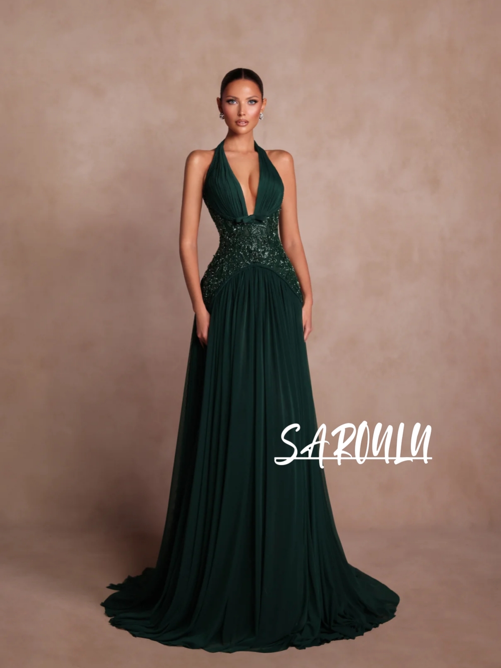 Grünes A-Linien-Abendkleid in  – Formal Gala Wear Women Bewertung und Preis