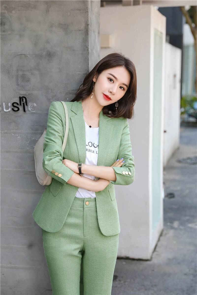 Neuartige grüne Uniform-Design – Women Formal Wear Interview Bewertung und Preis