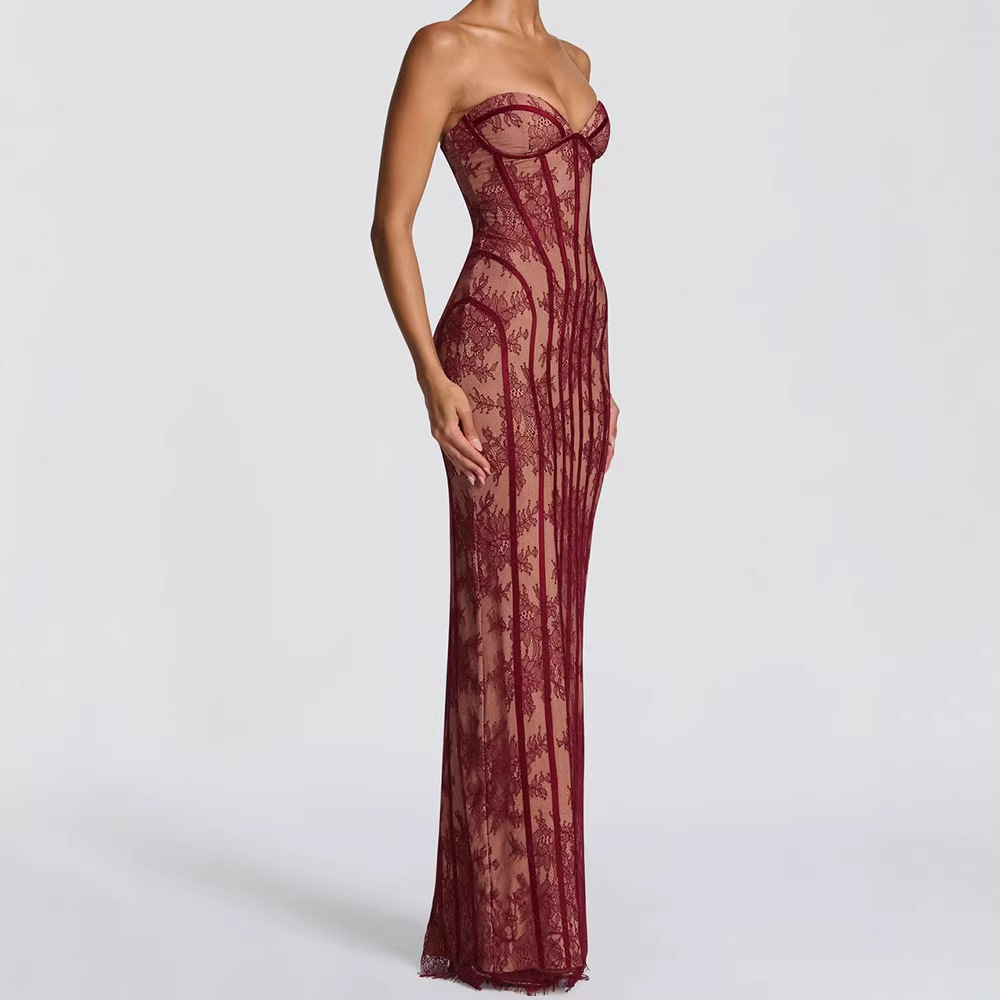 Trägerloses Bodycon Maxikleid  – Formal Wear Women Us Bewertung und Preis